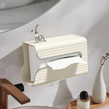 Easy Refill Tissue Box Επιτοίχια θήκη χαρτιού Πολυλειτουργική επιτοίχια διαφανή χαρτομάντιλο Χωρητικότητα για μπάνιο