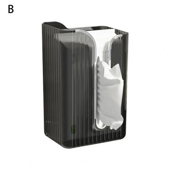 Кутия за кърпички за лесно зареждане Стенен държач за кърпички Многофункционална прозрачна кутия за кърпички, монтирана на стена Капацитет за баня
