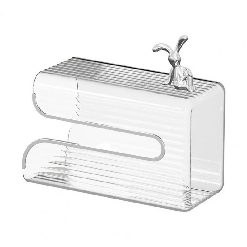 Ușor de reumplere cutie de șervețele Suport de șervețele montat pe perete Capacitate cutie de șervețele transparente montată pe perete multifuncțional pentru baie