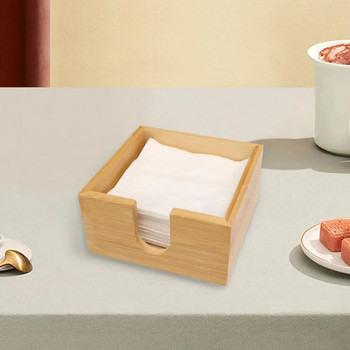 Μπαμπού Tissue Box Ξύλινη θήκη χαρτοπετσέτας Ρουστίκ Μπαμπού Πάγκος για χαρτομάντηλο βαρέως τύπου Ξύλινο Dinner Dinner Papkin Dispenser for Dining