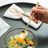 Kavos šaukštas salotų šaukštas šakutė Integruota vaisių nerūdijančio plieno šaukštas greitai paruošiamų makaronų šaukštas šakutė Desertinis šaukštas virtuvės vaisių šakutė