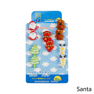 10 db/Szett Mini Nyársak Aranyos Rajzfilm Kawaii Ebéd Bento Doboz Élelmiszer Gyümölcs Pick Villarudak Büfé Szendvicslapátok Dekor villa