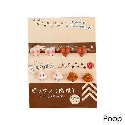 10 db/Szett Mini Nyársak Aranyos Rajzfilm Kawaii Ebéd Bento Doboz Élelmiszer Gyümölcs Pick Villarudak Büfé Szendvicslapátok Dekor villa