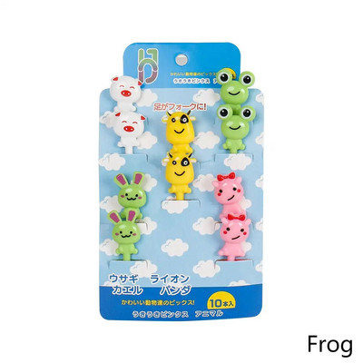 10 db/Szett Mini Nyársak Aranyos Rajzfilm Kawaii Ebéd Bento Doboz Élelmiszer Gyümölcs Pick Villarudak Büfé Szendvicslapátok Dekor villa