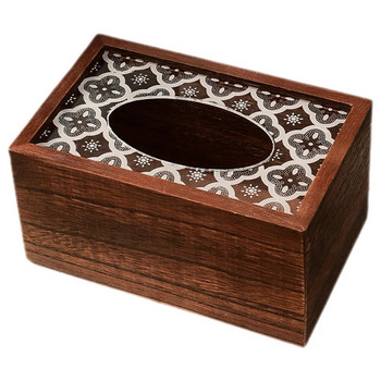 Дървена поставка за салфетки Настолен органайзер за салфетки Кутия за кърпички Рустикален дървен диспенсер за кърпички