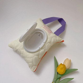 1 бр. Macaron Colour Portable Wipes Holder Case Памучна бебешка торбичка за мокри кърпички Многократна козметична торбичка Полезна кутия за кърпички