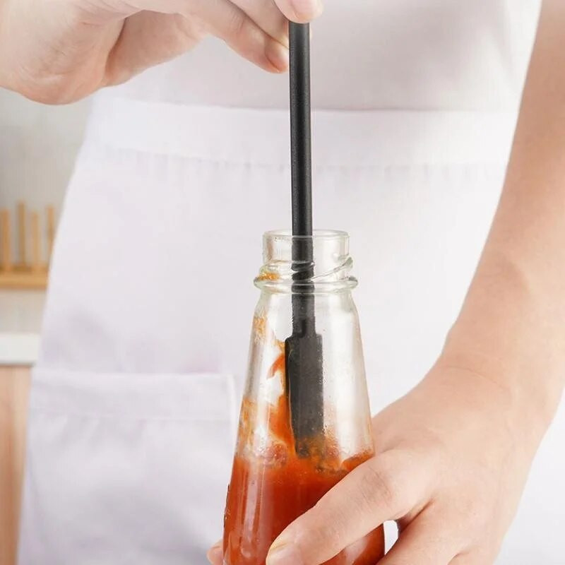 3 bucăți/set spatulă din silicon rezistentă la căldură cu mâner lung Racletă cu două capete și lingură Spatulă pentru gem Gadget de bucătărie Accesorii de bucătărie