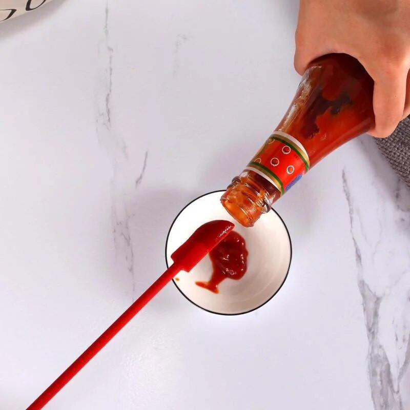 3 bucăți/set spatulă din silicon rezistentă la căldură cu mâner lung Racletă cu două capete și lingură Spatulă pentru gem Gadget de bucătărie Accesorii de bucătărie