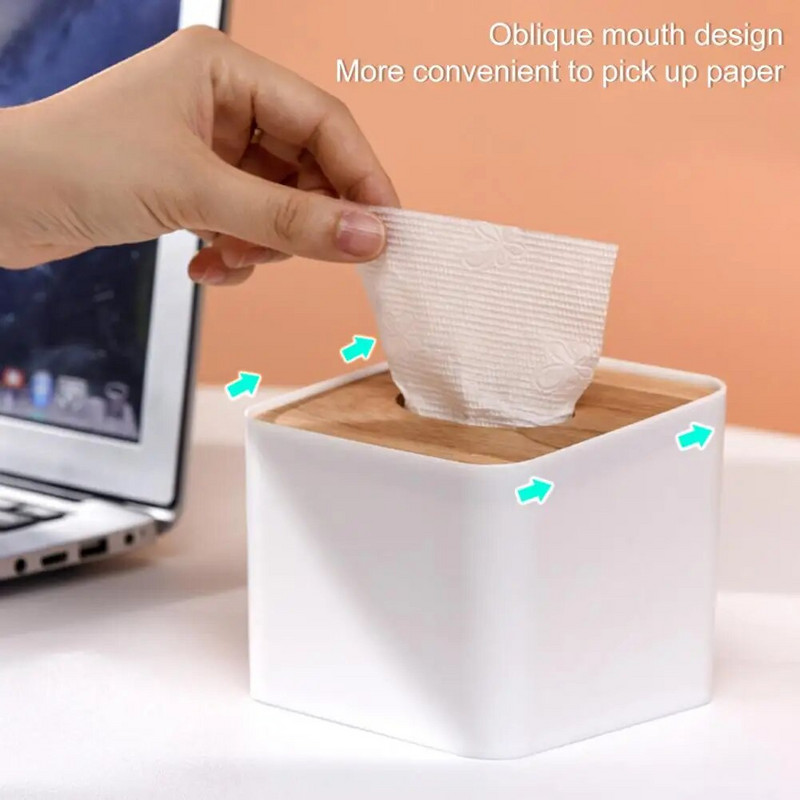 Paprastas audinių laikymo laikiklis Juodos/baltos audinių laikymo dėžutės Plaunamas neslystantis modernus audinių laikiklis