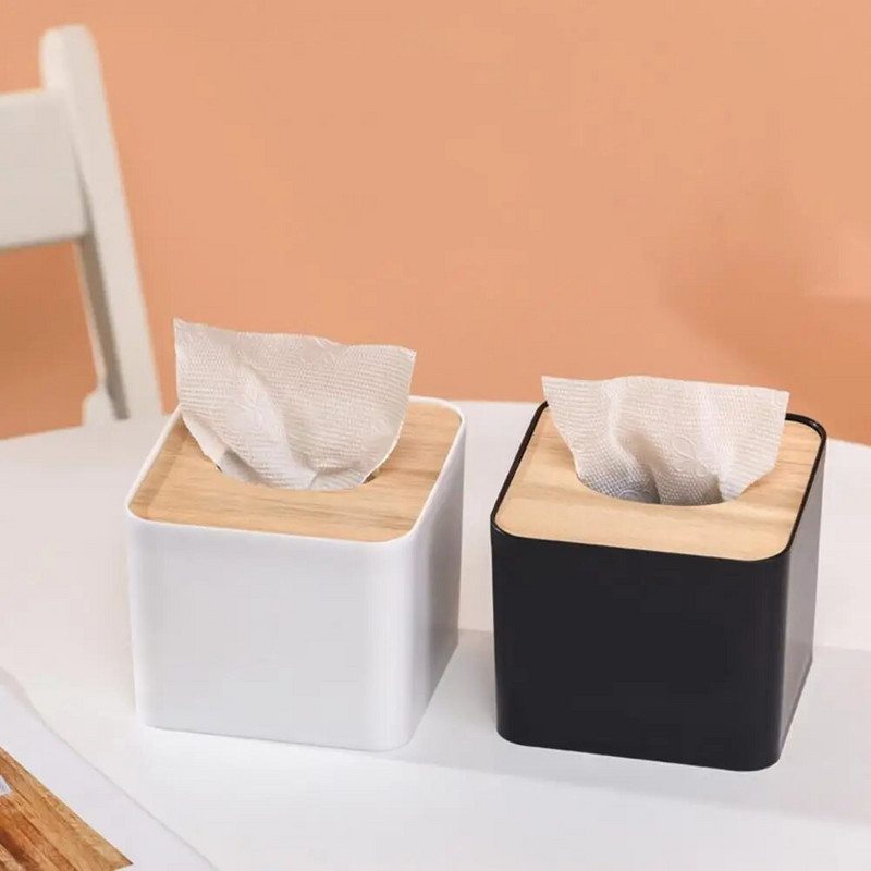 Paprastas audinių laikymo laikiklis Juodos/baltos audinių laikymo dėžutės Plaunamas neslystantis modernus audinių laikiklis