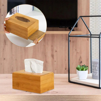 Μοναδική θήκη χαρτομάντηλου για ξύλινο χαρτομάντιλο Τετράγωνο χαρτομάντηλο για μπάνιο ή τραπέζι φαγητού Κομψή θήκη χαρτοπετσέτας οργάνωσης χαρτομάντιλου