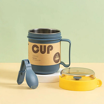 Spremište za mikrovalnu pećnicu na otvorenom Posuda za hranu za juhu sa žlicom Šalica za zobene pahuljice Šalica za doručak Prijenosna izolirana šalica za doručak s mlijekom