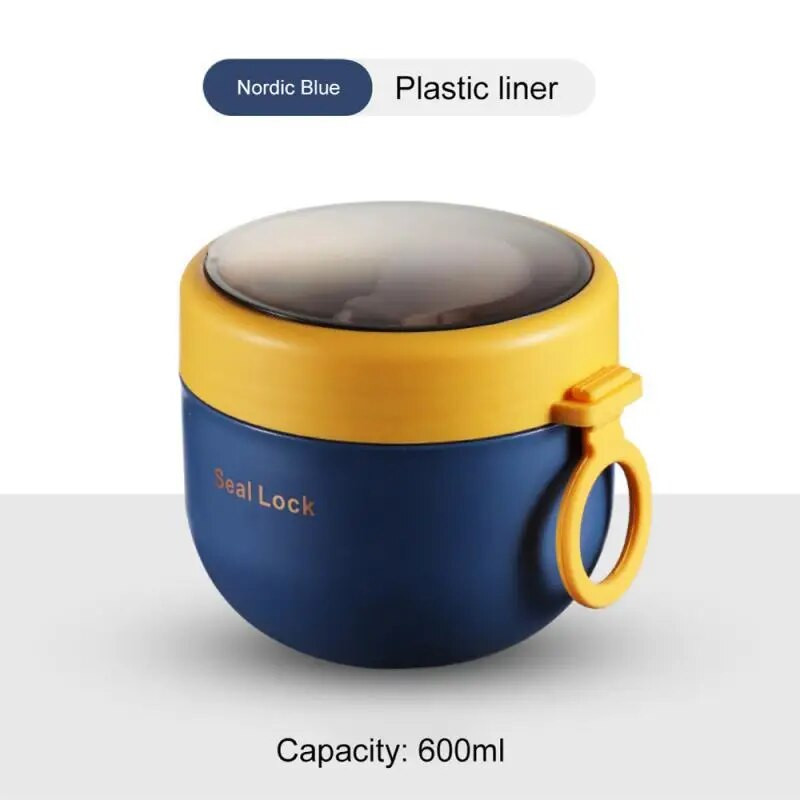 600 ml cești pentru mic dejun cereale, nuci, iaurt, salată, supă, recipient cu furculiță, cuptor cu microunde, pentru depozitarea alimentelor, cutie bento, cutie de prânz