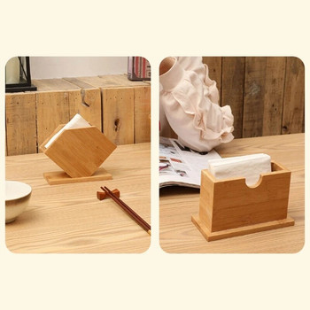 Кутия от бамбукова кърпичка Кубична форма на ветрило Кутии с държач за хартиени салфетки Дропшиппинг