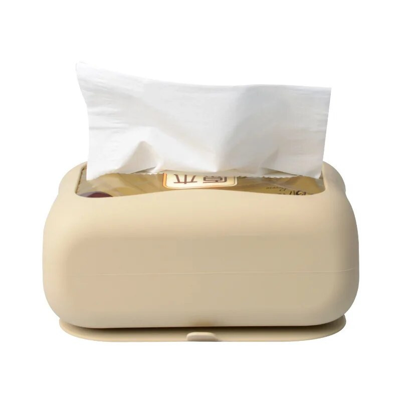 Cutie multifuncțională pentru șervețele din silicon bucătărie baie birou acasă cutie de depozitare cutie de distribuire pentru suport pentru șervețele cu ventuză montată pe perete