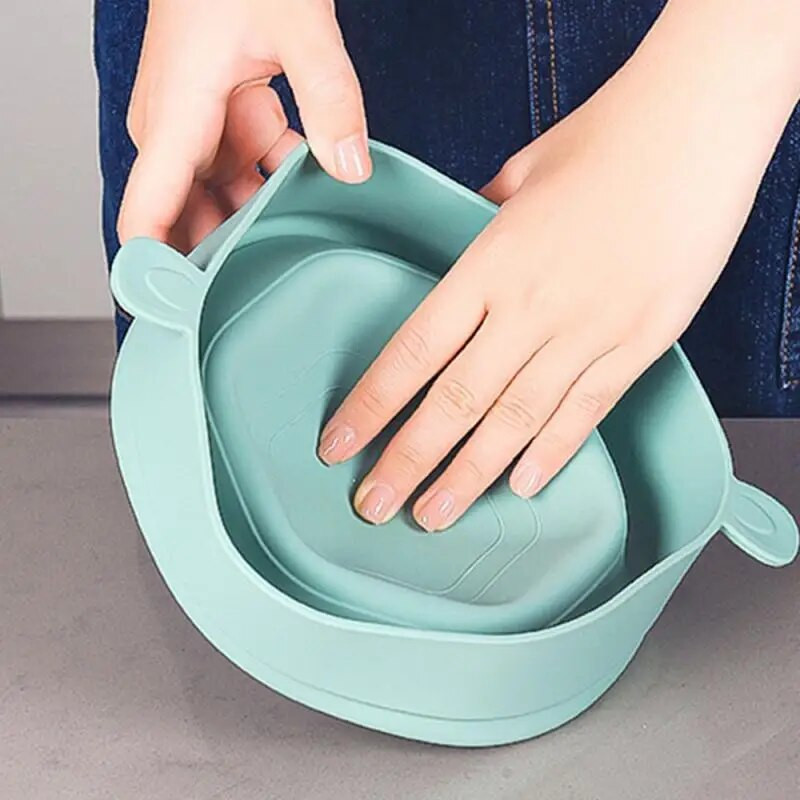 Silikoninis spragėsių dubuo su dangteliu Mikrobangų spragėsių kibiras Kūrybinis sulankstomas kukurūzų spragėsių gaminimo aparatas, atsparus aukštai temperatūrai