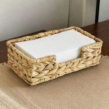 Плетена кошница Поставка за салфетки Хлебни закуски Поднос за сервиране Капак на кутията с кърпички Кошчета за съхранение на рафтове Бюро Хотелска декорация на дома