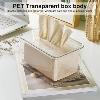 Nordic Minimalist Tissue Box Преносима TPE видима кутия за съхранение на кърпички с голям капацитет Домашен кухненски органайзер за ежедневна употреба