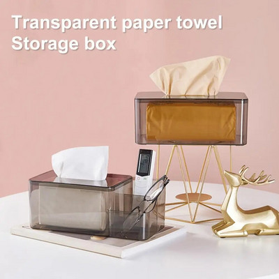 Nordic Minimalist Tissue Box Преносима TPE видима кутия за съхранение на кърпички с голям капацитет Домашен кухненски органайзер за ежедневна употреба