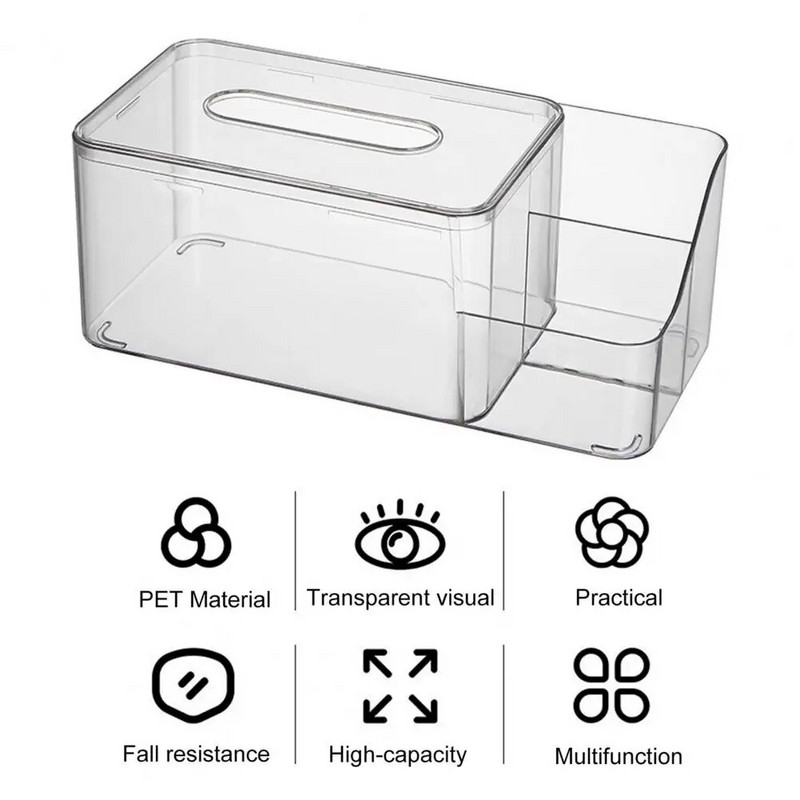 Cutie de șervețele minimaliste nordice, cutie portabilă de țesut TPE, vizibilă de mare capacitate, cutie de depozitare a țesuturilor, organizator de bucătărie pentru uz zilnic