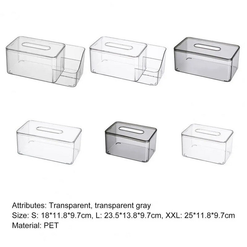 Cutie de șervețele minimaliste nordice, cutie portabilă de țesut TPE, vizibilă de mare capacitate, cutie de depozitare a țesuturilor, organizator de bucătărie pentru uz zilnic