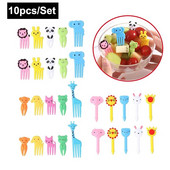 Gyvūnų vaisių šakutės Maisto klasės plastikiniai mini animaciniai filmukai vaikams pyragai vaisiai desertas dantų krapštukas vakarėlio dekoravimas Bento pietų priedai