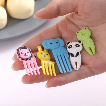 Animal Fruit Fork Fork Grade Food Plastic Mini Cartoon Παιδική τούρτα Φρούτα Επιδόρπιο Οδοντογλυφίδα Διακόσμηση για πάρτι Bento Αξεσουάρ για μεσημεριανό γεύμα