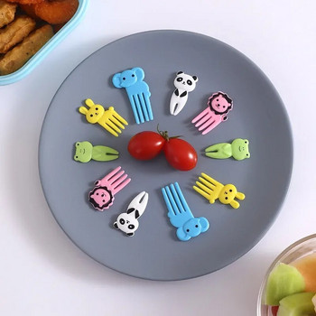 Animal Fruit Fork Fork Grade Food Plastic Mini Cartoon Παιδική τούρτα Φρούτα Επιδόρπιο Οδοντογλυφίδα Διακόσμηση για πάρτι Bento Αξεσουάρ για μεσημεριανό γεύμα