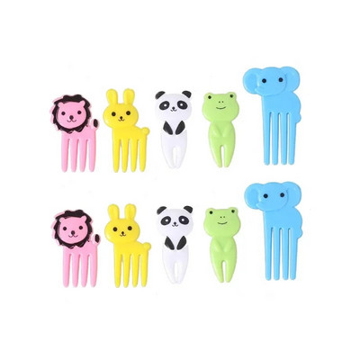 Gyvūnų vaisių šakutės Maisto klasės plastikiniai mini animaciniai filmukai vaikams pyragai vaisiai desertas dantų krapštukas vakarėlio dekoravimas Bento pietų priedai