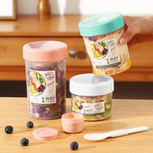 Mic dejun Făină de ovăz Cereale Sigiliu Cupă pentru salată Recipient portabil cu două straturi pentru pahare cu furculiță Capac pentru pahare Tuppers Alimente Bol conic Cutie de prânz