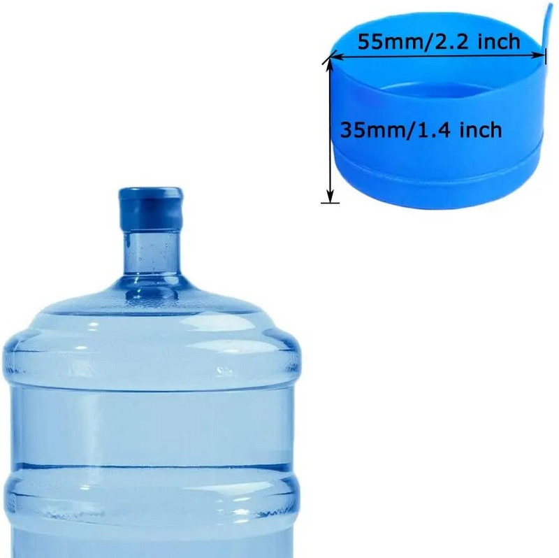 2/5 db kiömlésmentes kupak csere 55 mm-es 3 és 5 gallonos kiömlésmentes vizeskancsó sapkák újrafelhasználható vizespalack pattintható kupakja fröccsenésgátló hámlasztás