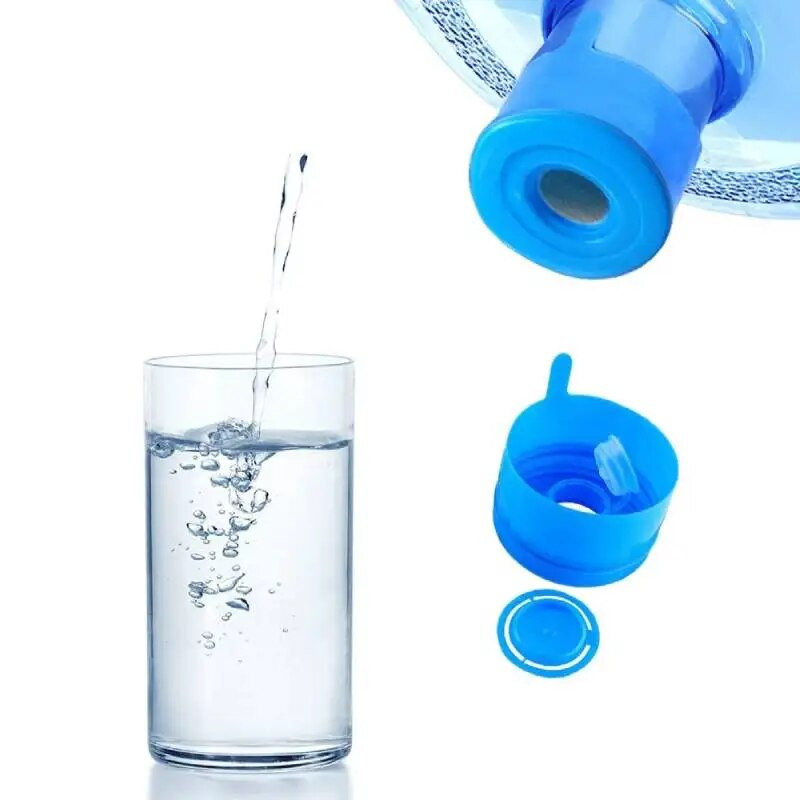 2/5 db kiömlésmentes kupak csere 55 mm-es 3 és 5 gallonos kiömlésmentes vizeskancsó sapkák újrafelhasználható vizespalack pattintható kupakja fröccsenésgátló hámlasztás