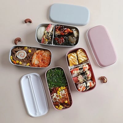 Bento Box Szivárgásmentes mikrohullámú ebédlődoboz irodai dolgozóknak, gyerekeknek ebédlődoboz Japán stílusú diák ebéddobozok