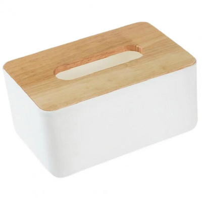 Recipient pentru șervețele cu capac din lemn Cutie pentru șervețele 4 culori Detașabil excelent, portabil, de lungă durată pentru șervețele