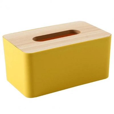 Recipient pentru șervețele cu capac din lemn Cutie pentru șervețele 4 culori Detașabil excelent, portabil, de lungă durată pentru șervețele