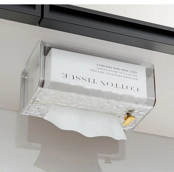 Ορθογώνιο χαρτομάντιλο Κουτί αποθήκευσης χαρτιού στον τοίχο για χαρτοπετσέτα μπάνιου με προστασία από τη σκόνη Θήκη αποθήκευσης χαρτιού μπάνιου