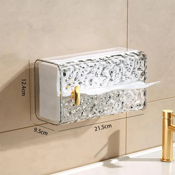 Ορθογώνιο χαρτομάντιλο Κουτί αποθήκευσης χαρτιού στον τοίχο για χαρτοπετσέτα μπάνιου με προστασία από τη σκόνη Θήκη αποθήκευσης χαρτιού μπάνιου
