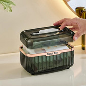 Suport pentru șervețele încorporat cu primăvară, transparentă, cutie de șervețele vizibilă, cutie de distribuitor de șervețele de birou cu scrisori de modă modernă