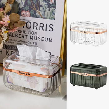 Държач за кърпички Вградена пролетна прозрачна видима кутия за кърпички Модерна модна кутия за настолни салфетки за писма