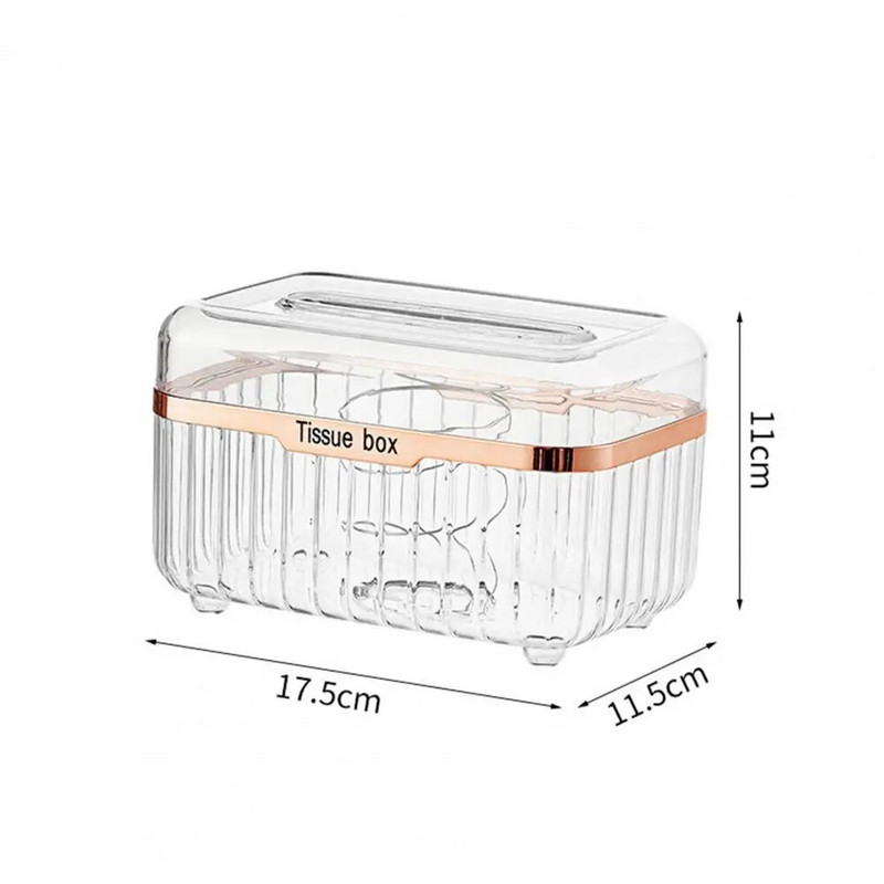 Suport pentru șervețele încorporat cu primăvară, transparentă, cutie de șervețele vizibilă, cutie de distribuitor de șervețele de birou cu scrisori de modă modernă