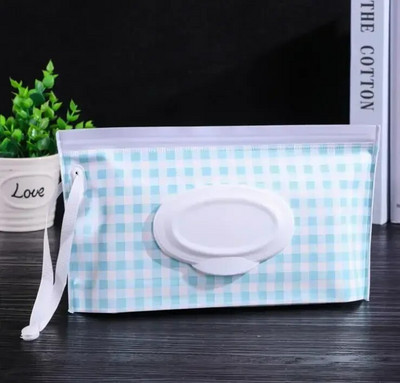 1 vnt. ekologiškas drėgnų servetėlių krepšys kūdikių servetėlių dėžutė drėgnų servetėlių dėžutės valymo servetėlės užtrauktuku maišelis su užtrauktuku dirželiu, servetėlių konteinerio dėklas