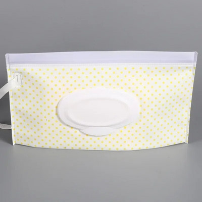 1 vnt. ekologiškas drėgnų servetėlių krepšys kūdikių servetėlių dėžutė drėgnų servetėlių dėžutės valymo servetėlės užtrauktuku maišelis su užtrauktuku dirželiu, servetėlių konteinerio dėklas