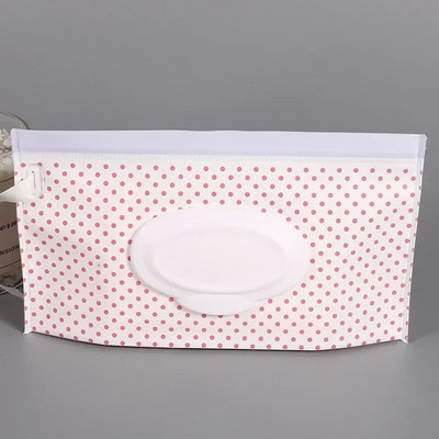 1 vnt. ekologiškas drėgnų servetėlių krepšys kūdikių servetėlių dėžutė drėgnų servetėlių dėžutės valymo servetėlės užtrauktuku maišelis su užtrauktuku dirželiu, servetėlių konteinerio dėklas