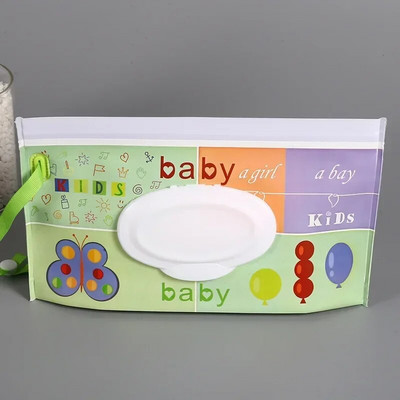 1 vnt. ekologiškas drėgnų servetėlių krepšys kūdikių servetėlių dėžutė drėgnų servetėlių dėžutės valymo servetėlės užtrauktuku maišelis su užtrauktuku dirželiu, servetėlių konteinerio dėklas