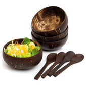 Kókuszos tálak turmixtál és kanál ajándék természetes kézzel készített, vegánoknak reggeli, parti fagylalt gabonapehely