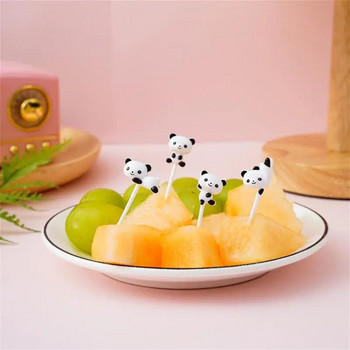 Χαριτωμένο πιρούνι φρούτων Panda Παιδικό σνακ Επιδόρπιο Διακόσμηση Πιρούνια Οδοντογλυφίδα Μεσημεριανό Διακόσμηση σαλάτας Αξεσουάρ Επιλογές κέικ