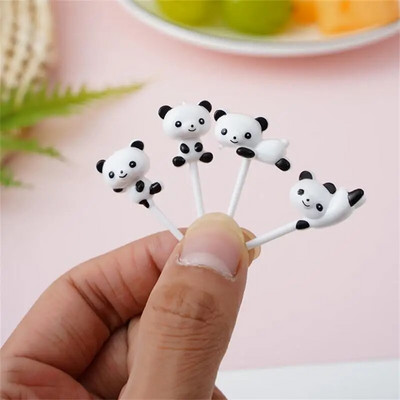 Aranyos Panda Gyümölcsvilla Gyerekek Uzsonna Desszert Dekoráció Villák Fogpiszkáló Ebéd Saláta Dekorációs Kiegészítők Tortaválogatás