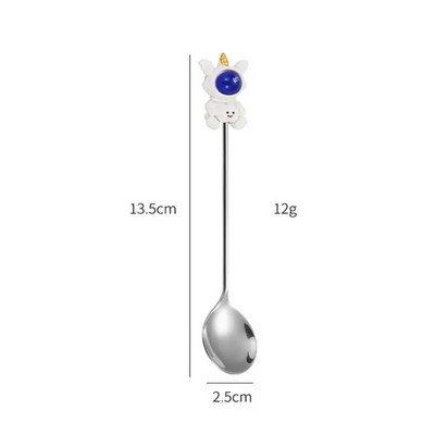 Új rajzfilm gyümölcsvilla rozsdamentes acél fagylalt desszert kanál tortavilla tej kávé kávékanál konyhai étkészlet gyerekeknek gyerekeknek ajándék