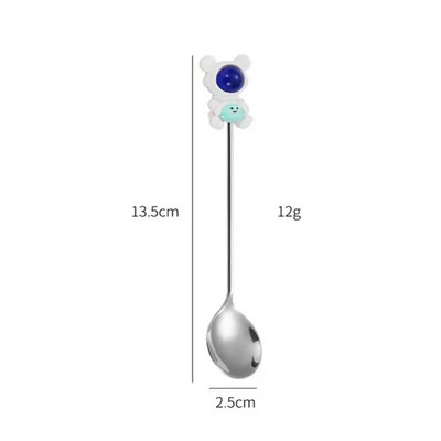 Új rajzfilm gyümölcsvilla rozsdamentes acél fagylalt desszert kanál tortavilla tej kávé kávékanál konyhai étkészlet gyerekeknek gyerekeknek ajándék