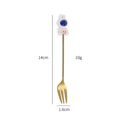 Új rajzfilm gyümölcsvilla rozsdamentes acél fagylalt desszert kanál tortavilla tej kávé kávékanál konyhai étkészlet gyerekeknek gyerekeknek ajándék